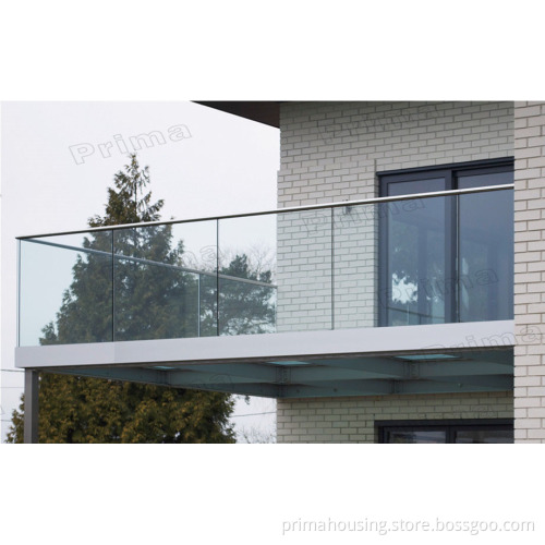 Aluminum Glass Railing / Aluminum Base Channel Glass Panel Balcony Railing